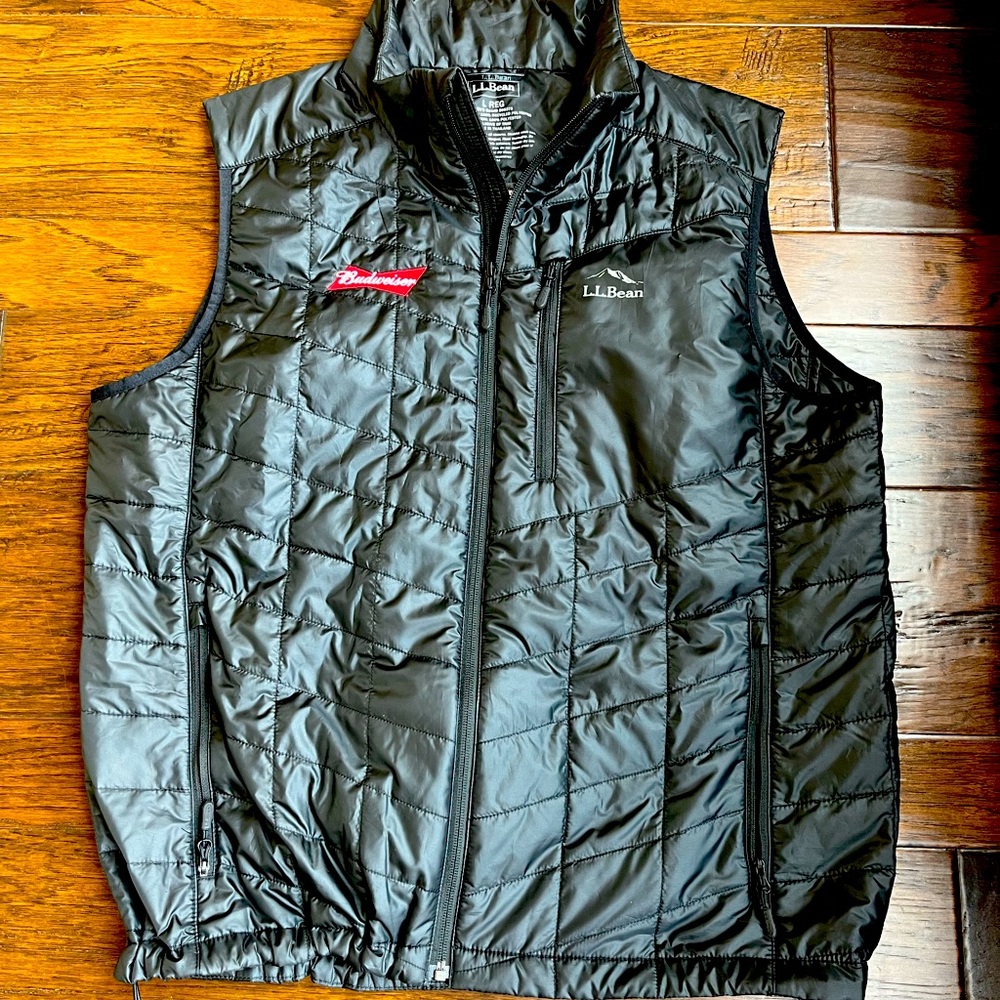 Men’s L.L.Bean full zip Budweiser Primaloft vest